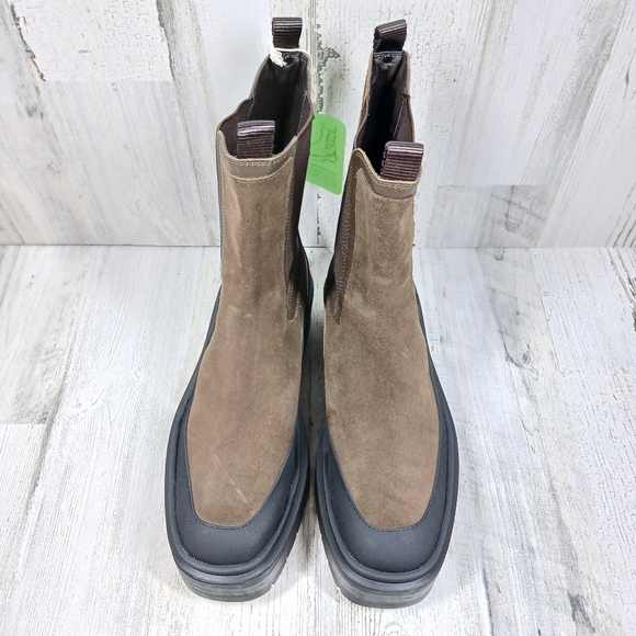 Sam Edelman Women's 8.5 Ankle Boots Lulia Waterproof Alpine Green Suede Chelsea - Picture 4 of 13